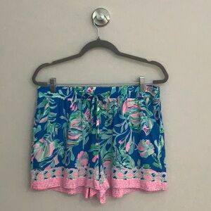 Floral Blue and Pink Women's Shorts